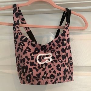 CYCLEBAR animal print sports bra black pink size large